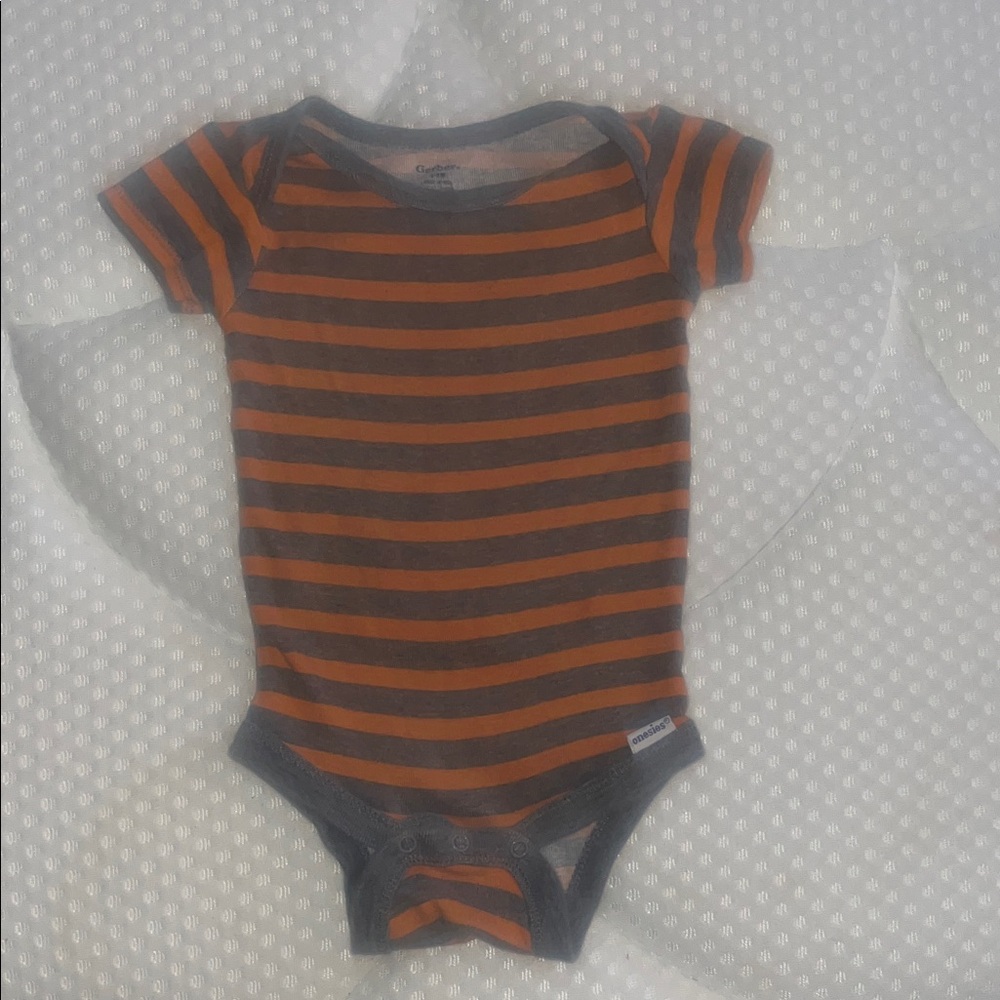 Gerber Orange and Black Striped Bodysuit